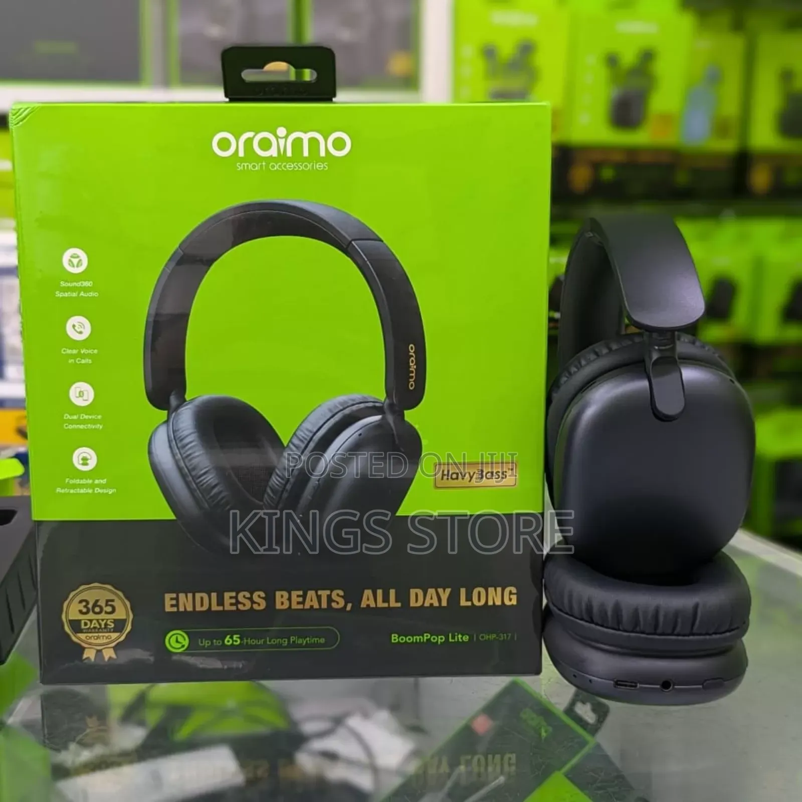 Oraimo Boompop Lite Enc Over-Ear Wireless Headphones