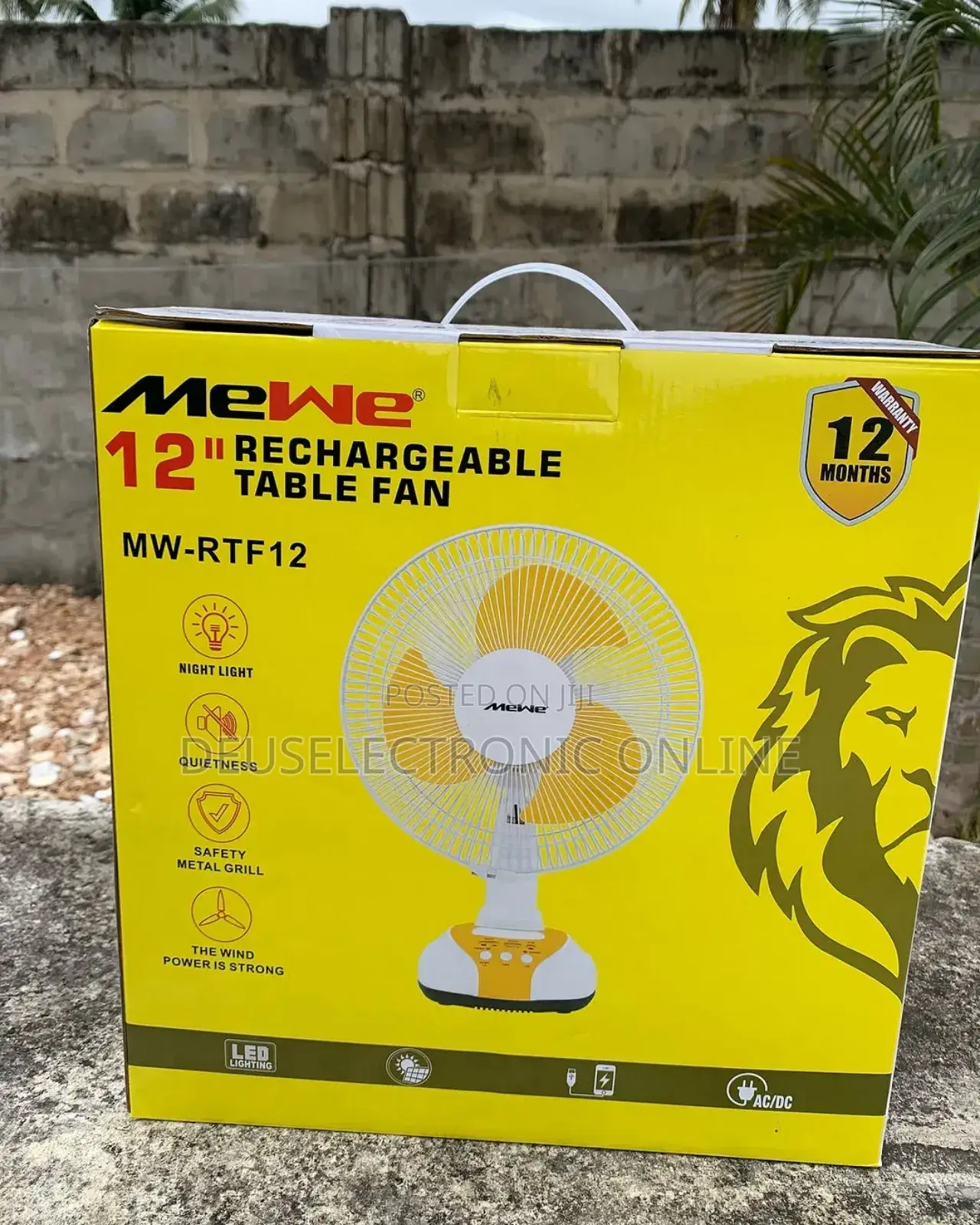 12"Rechargeable Stand Fan