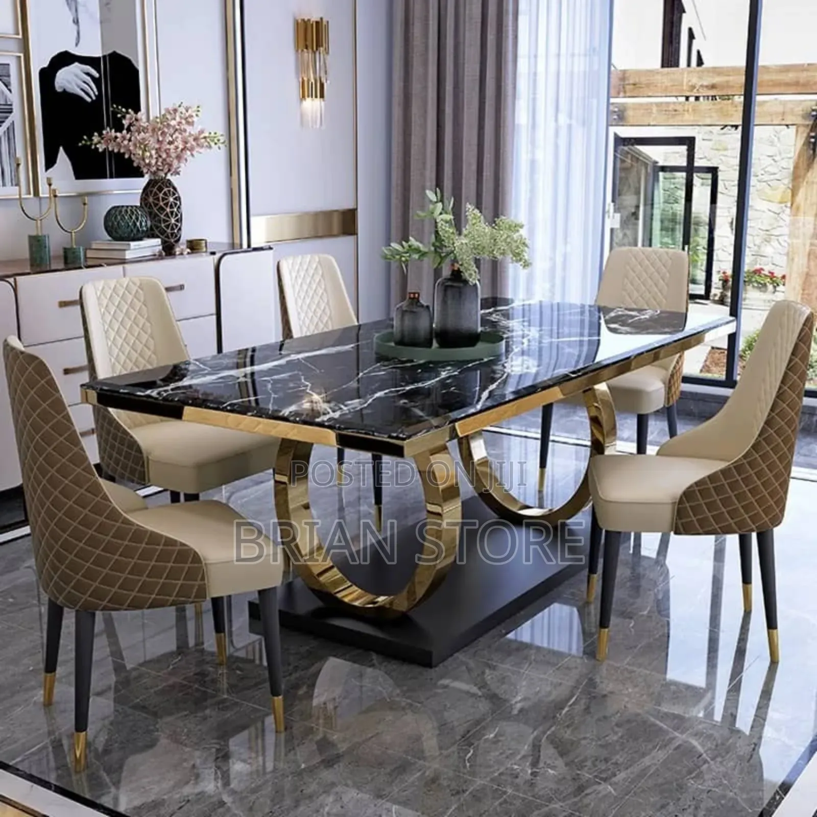 Nobble Set Table With 6 Chairs (Luxury Nordic Table)