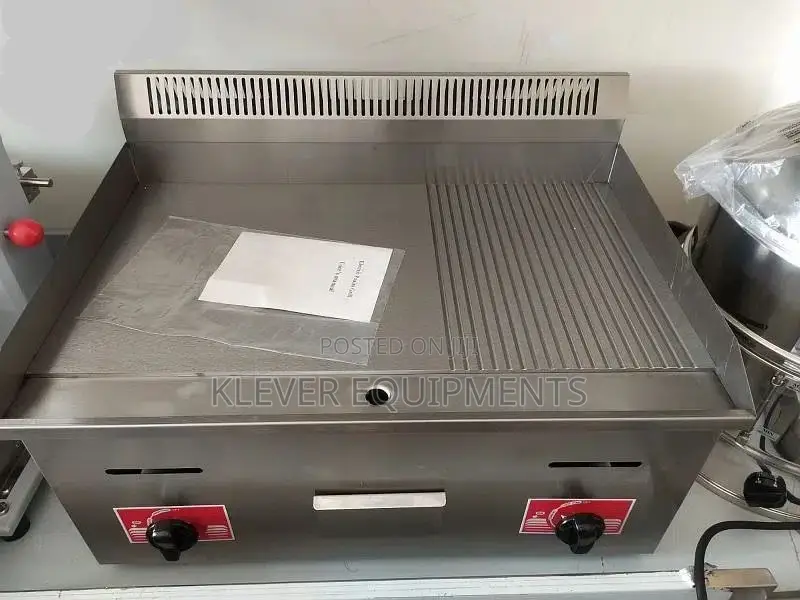 Commercial Gas Griddle Half Flat and Half Grill