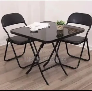 Folding Square Table With Tampered Glass (102×22×82cm)