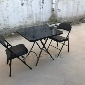Folding Square Table With Tampered Glass (102×22×82cm)