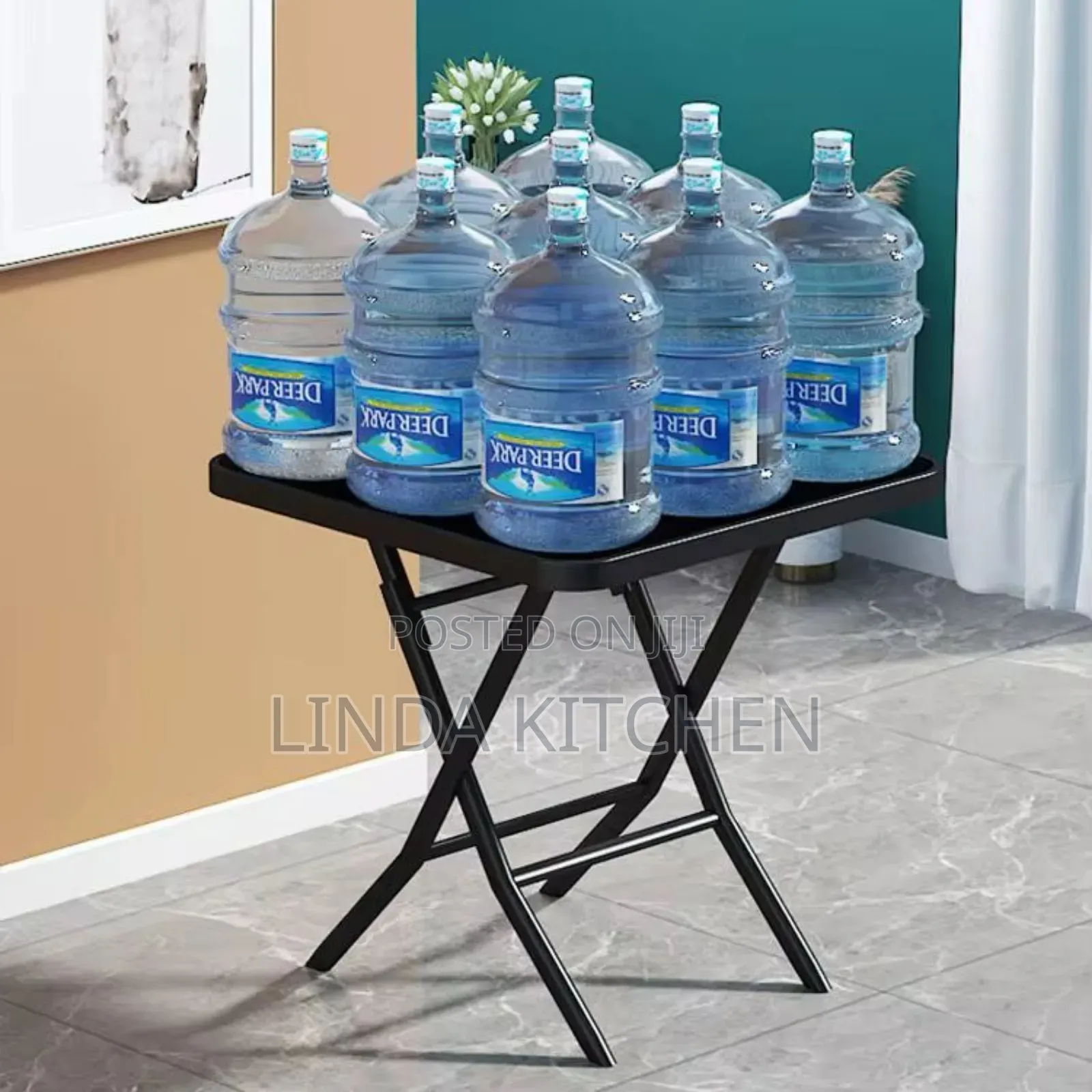 Folding Square Table With Tampered Glass (102×22×82cm)