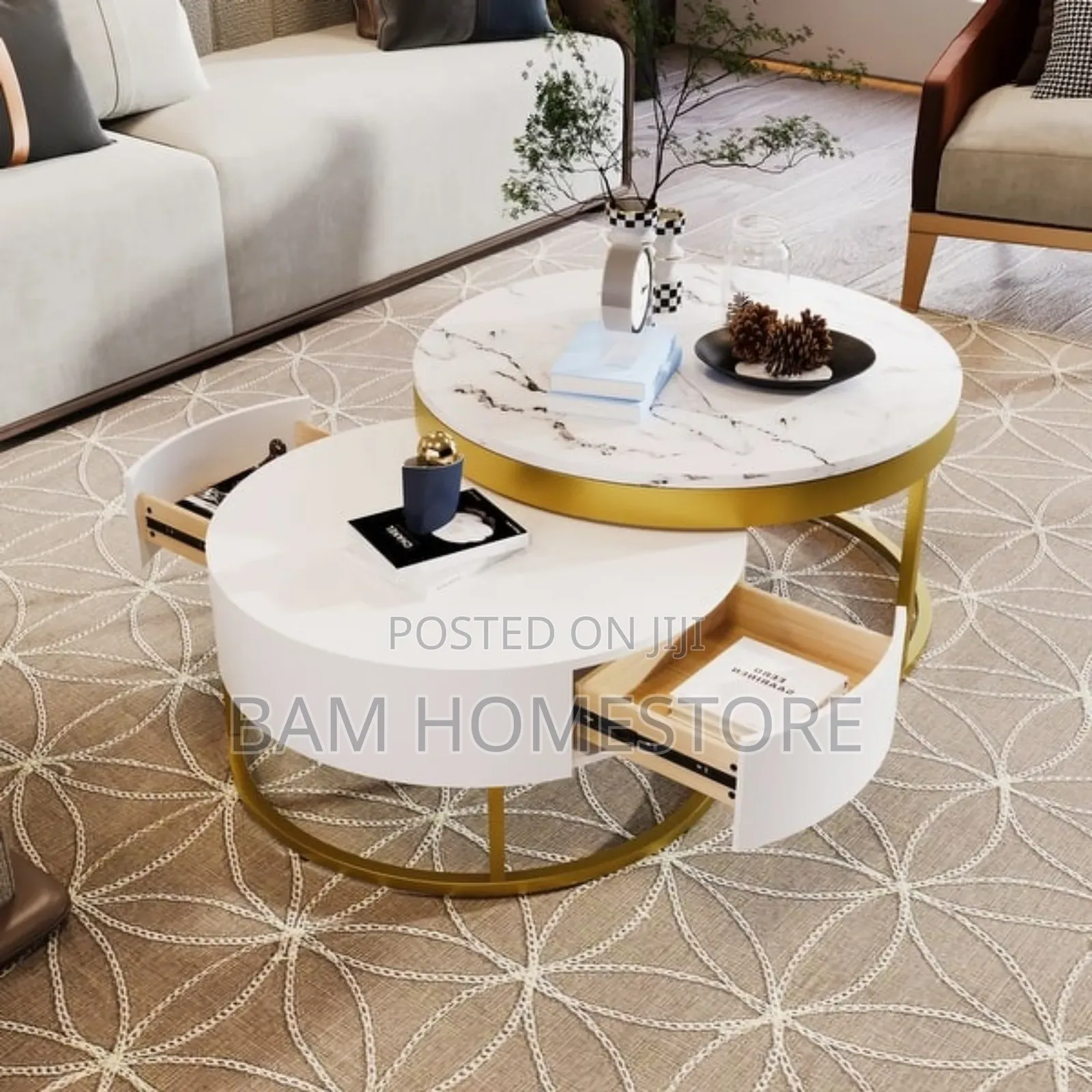 Nordic Stone Coffee Table 2 in 1