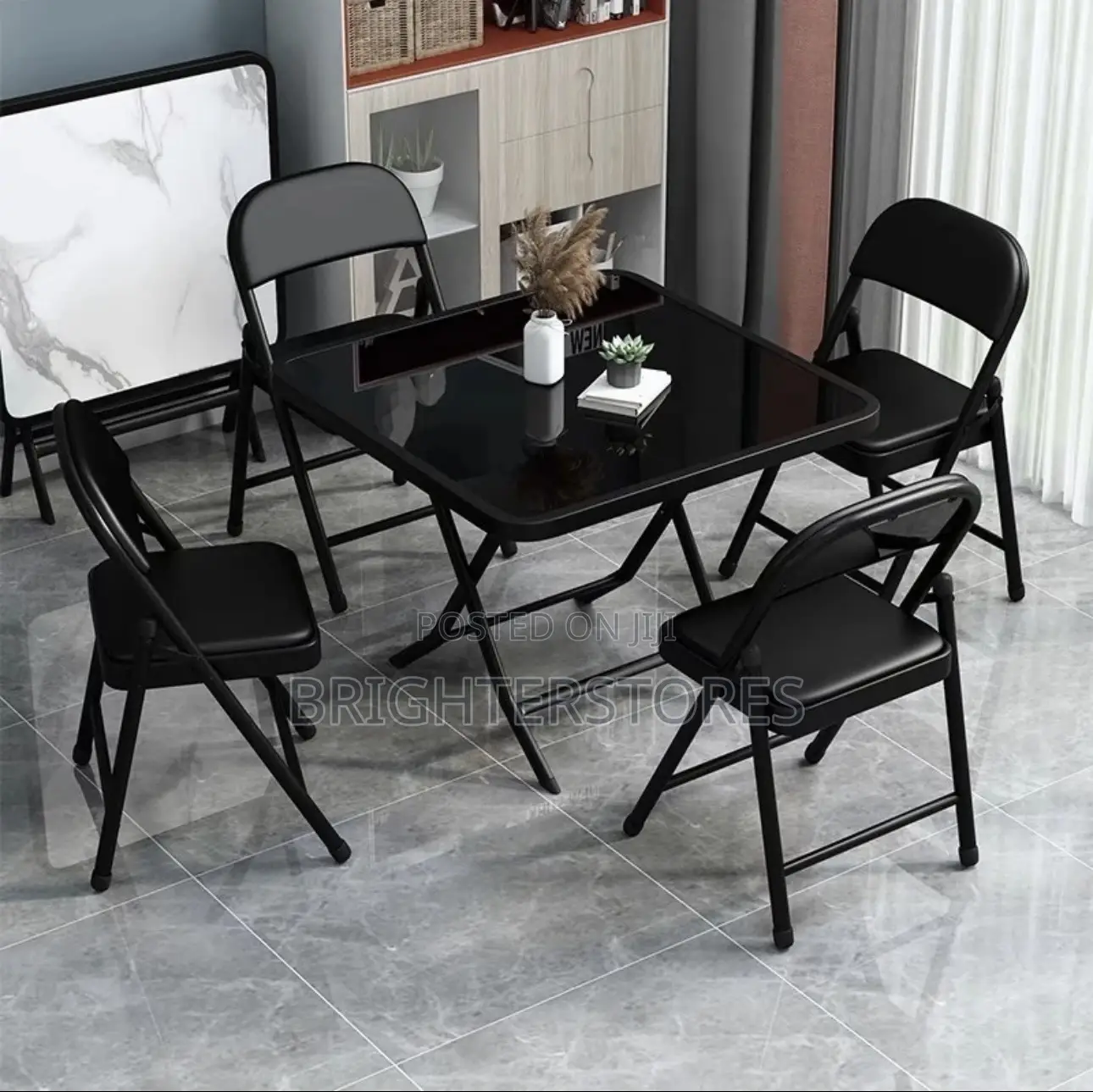 Table Glass Top N 4 Chairs Available