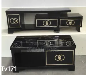 Marble Tv Table Set(Seti Ya Meza Ya Tv)