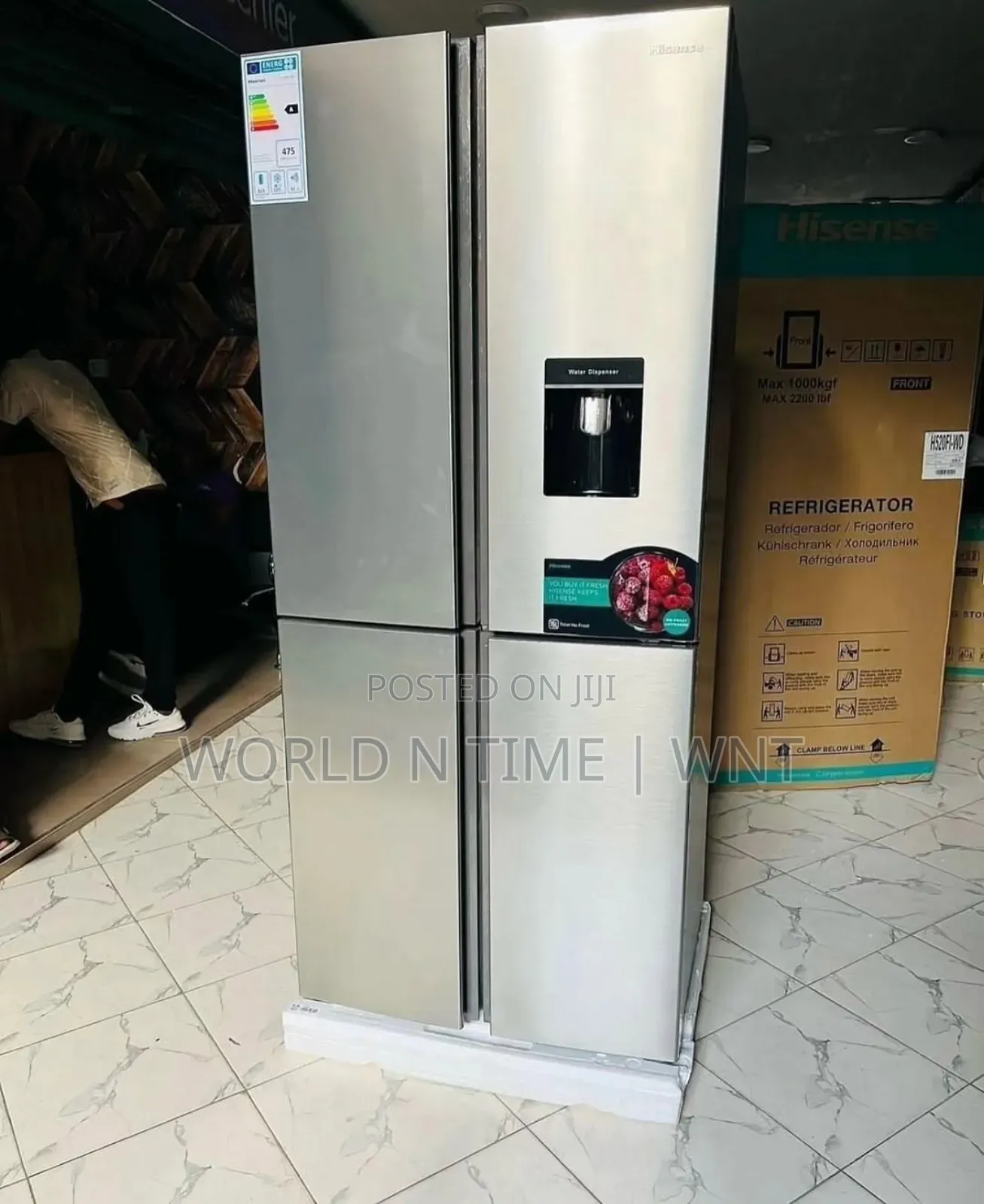 Offer Hisense Fridge H520fi-Wd Cross Door 392 Litres Inox