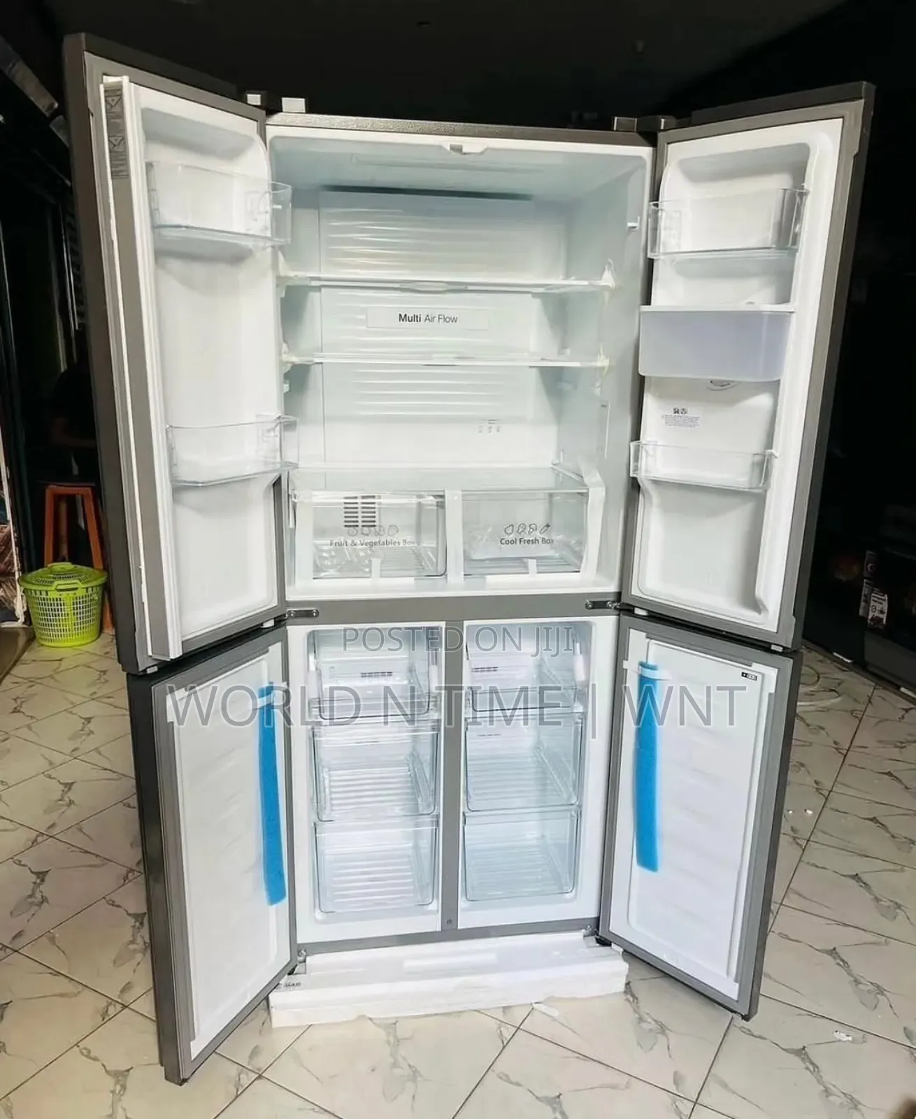 Offer Hisense Fridge H520fi-Wd Cross Door 392 Litres Inox
