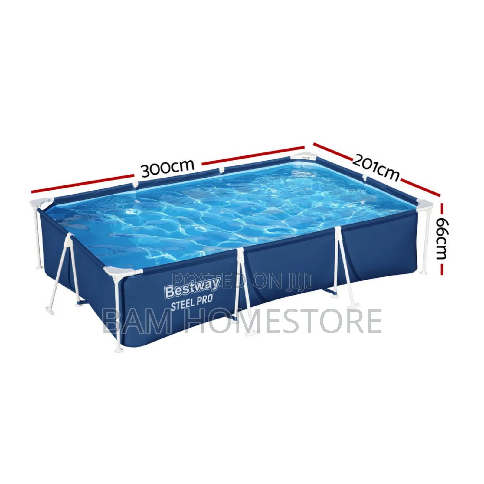 Collapsible Swimming Pool (3.0m × 2.01m × 66cm)
