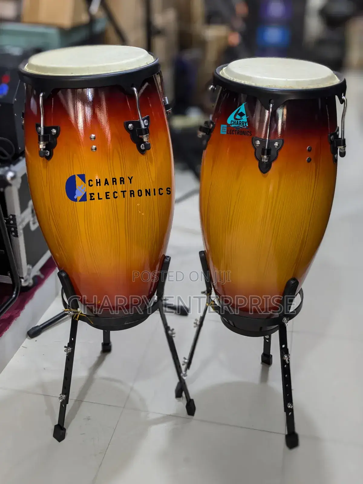 Original Conga/ Tumba Drums With Stands Ngoma Imara Sana