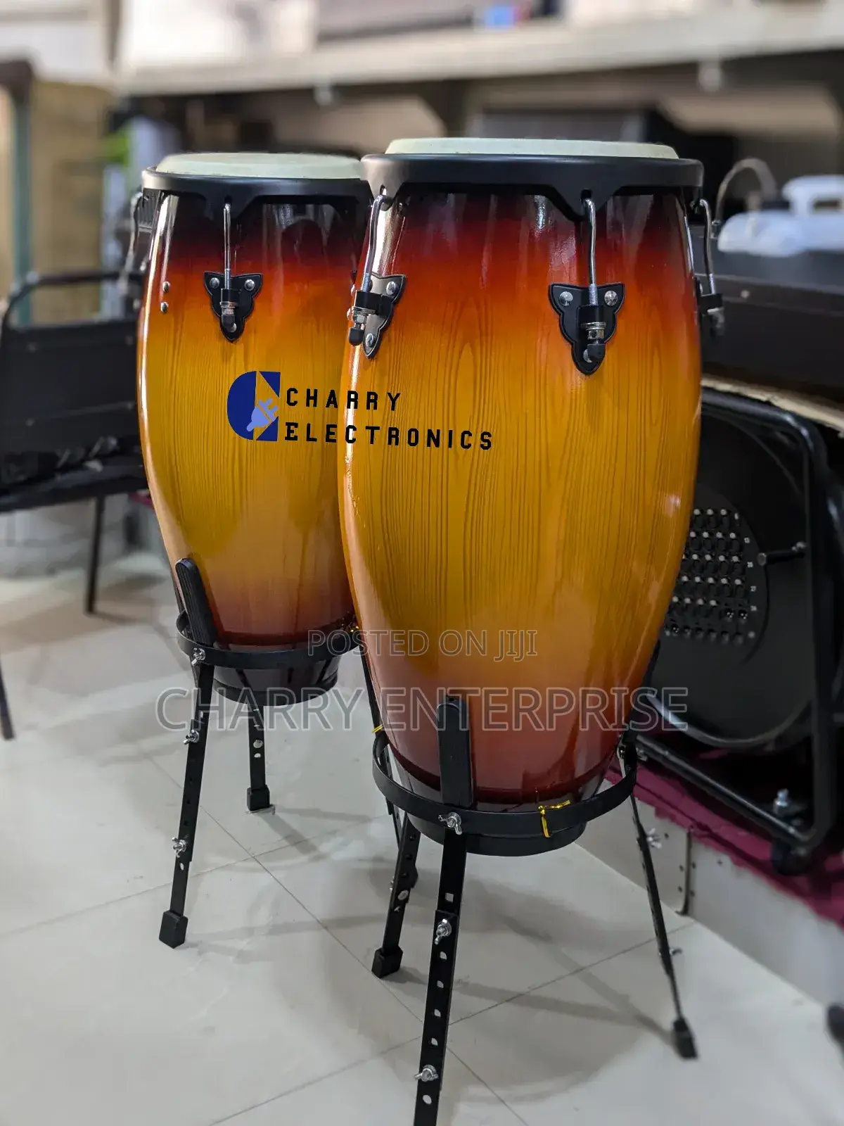 Original Conga/ Tumba Drums With Stands Ngoma Imara Sana