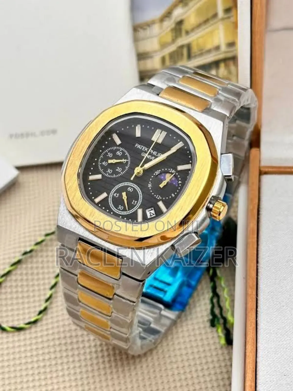 Patek Philipe Geneve Silver, Gold Black