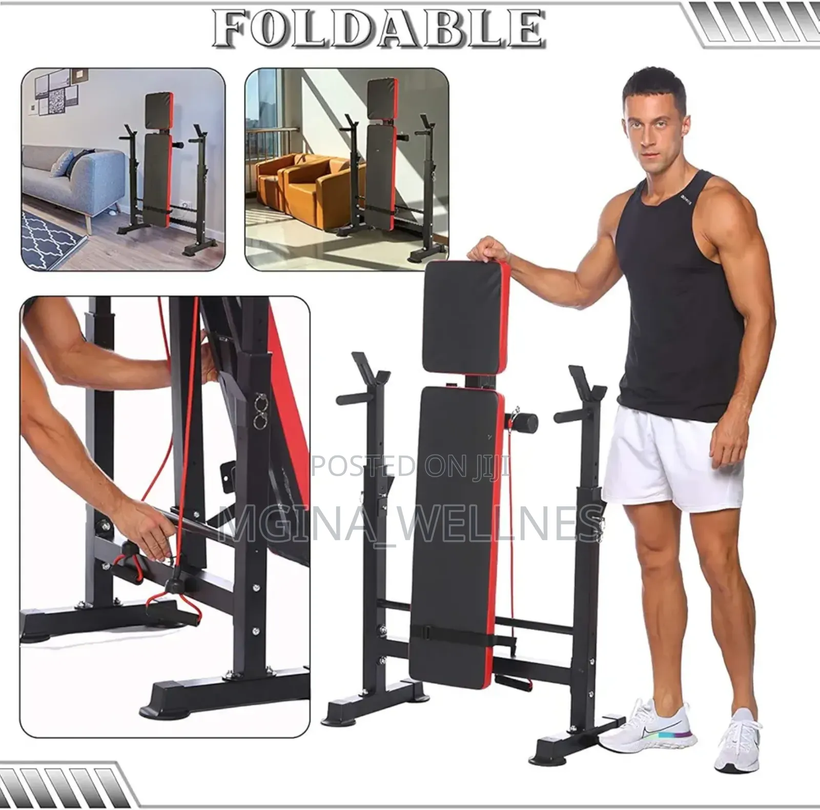 Adjustable Weight Bench Multifunctional Folding With 50 KGS