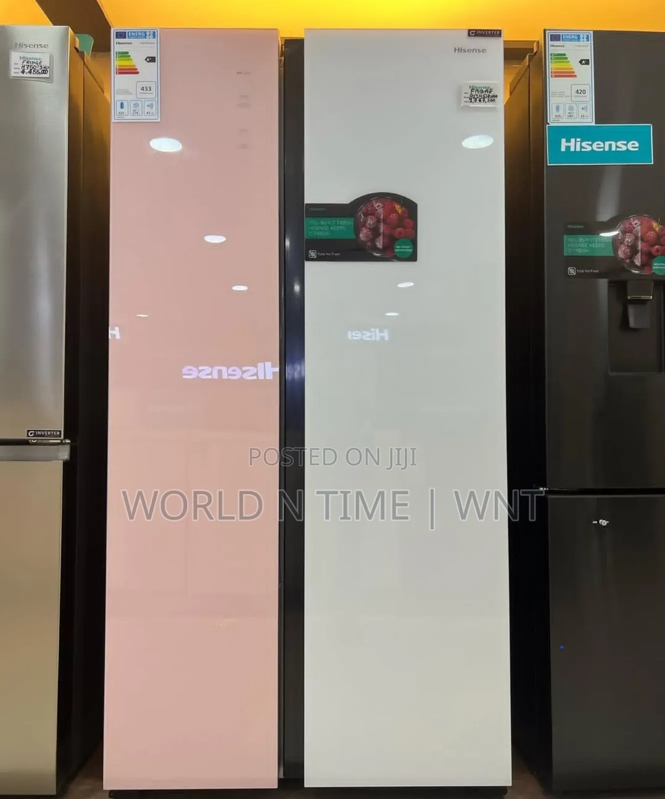Hisense Fridge Rs3n518nag SBS 508l Mirror White and Pink