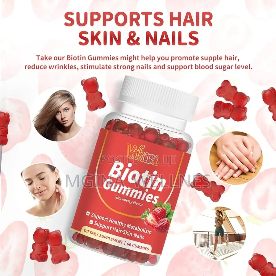 Organic Biotin Collagen Gummies for Hair Growth