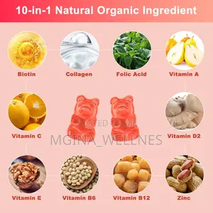 Organic Biotin Collagen Gummies for Hair Growth