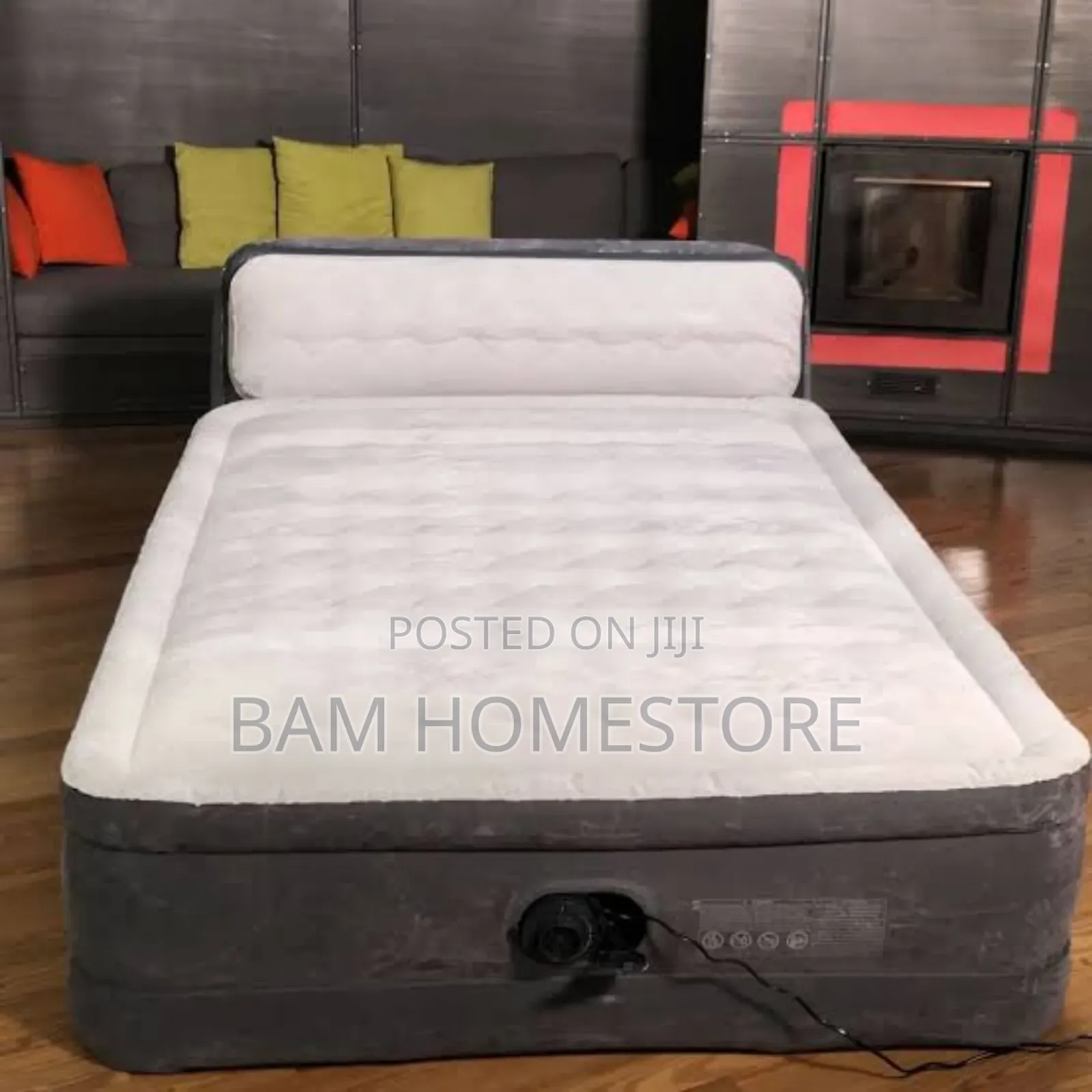 Inflatable Airbed 5*6 With Raised Pillow (18 Inches)