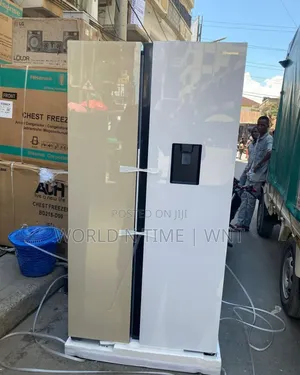 Hisense Fridge H670sdk-Wd 508l Mirror White and Khaki