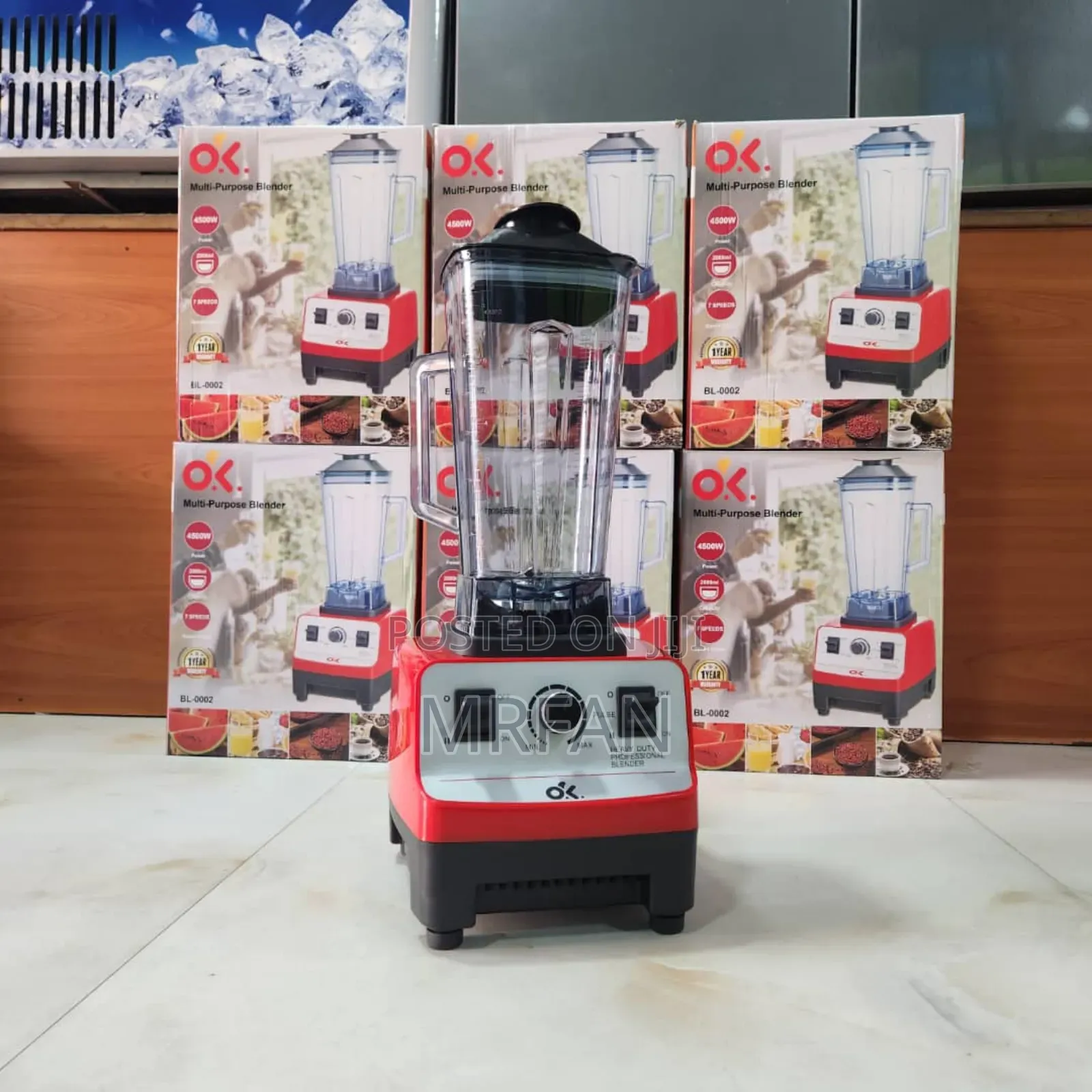 Ok' Blender 2 Liters Single Jar. New