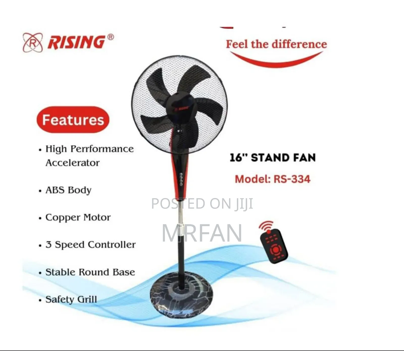 Rising Fan Ya Remote Size 16" Floor Fan