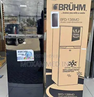 Brühm-Fridge, Double Doors, Black, 138l