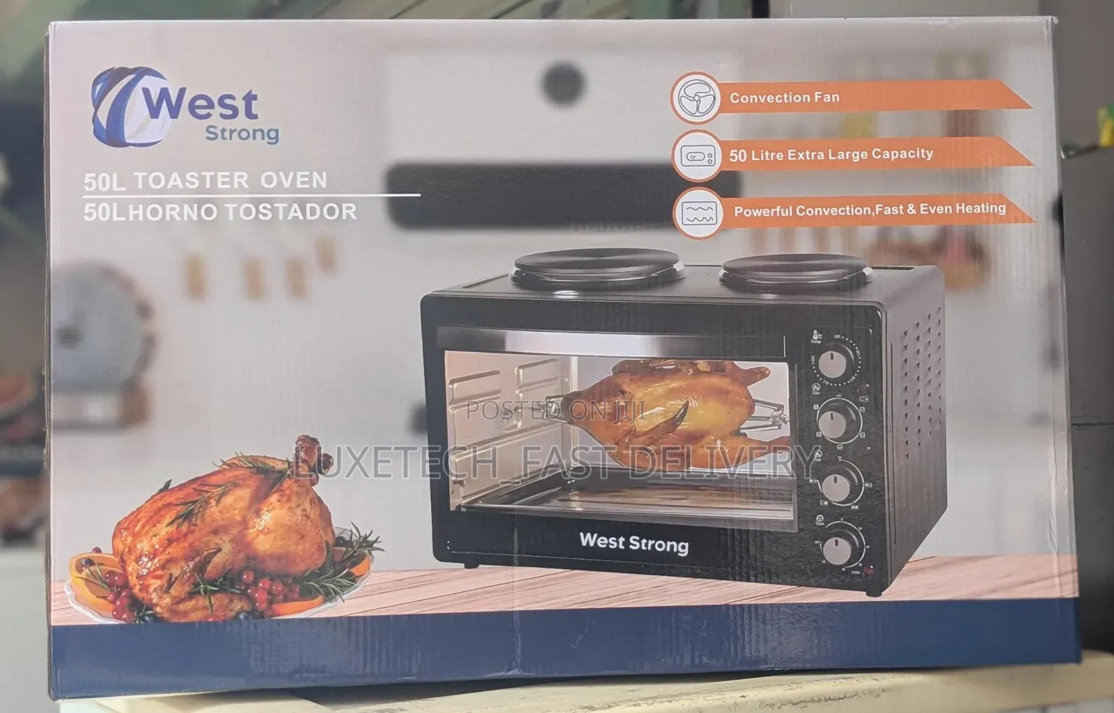 West Strong 50l Electric Oven With Hot Plates
