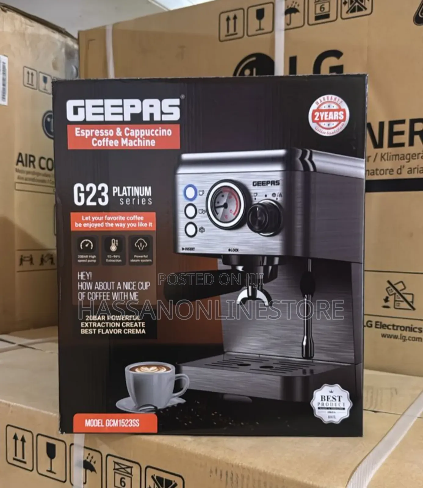 Geepas Espresso Cappuccino Coffee Machine G23 Platinum