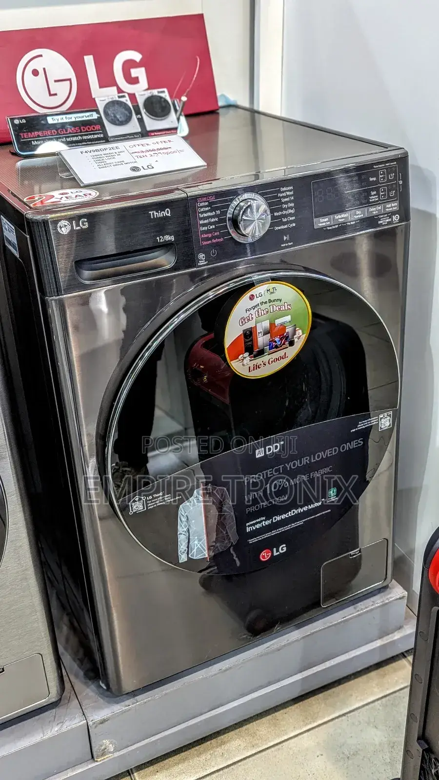 Lg 12kg/8kg | Front Load Washer/Dryer | Ai DDTM | Steamtm