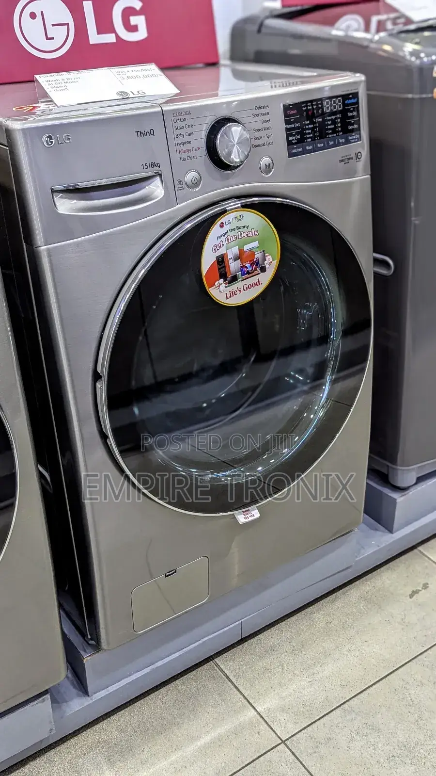 Lg 15kg/8kg Washer/Dryer | Ai DDTM | Steamtm | Thinqtm