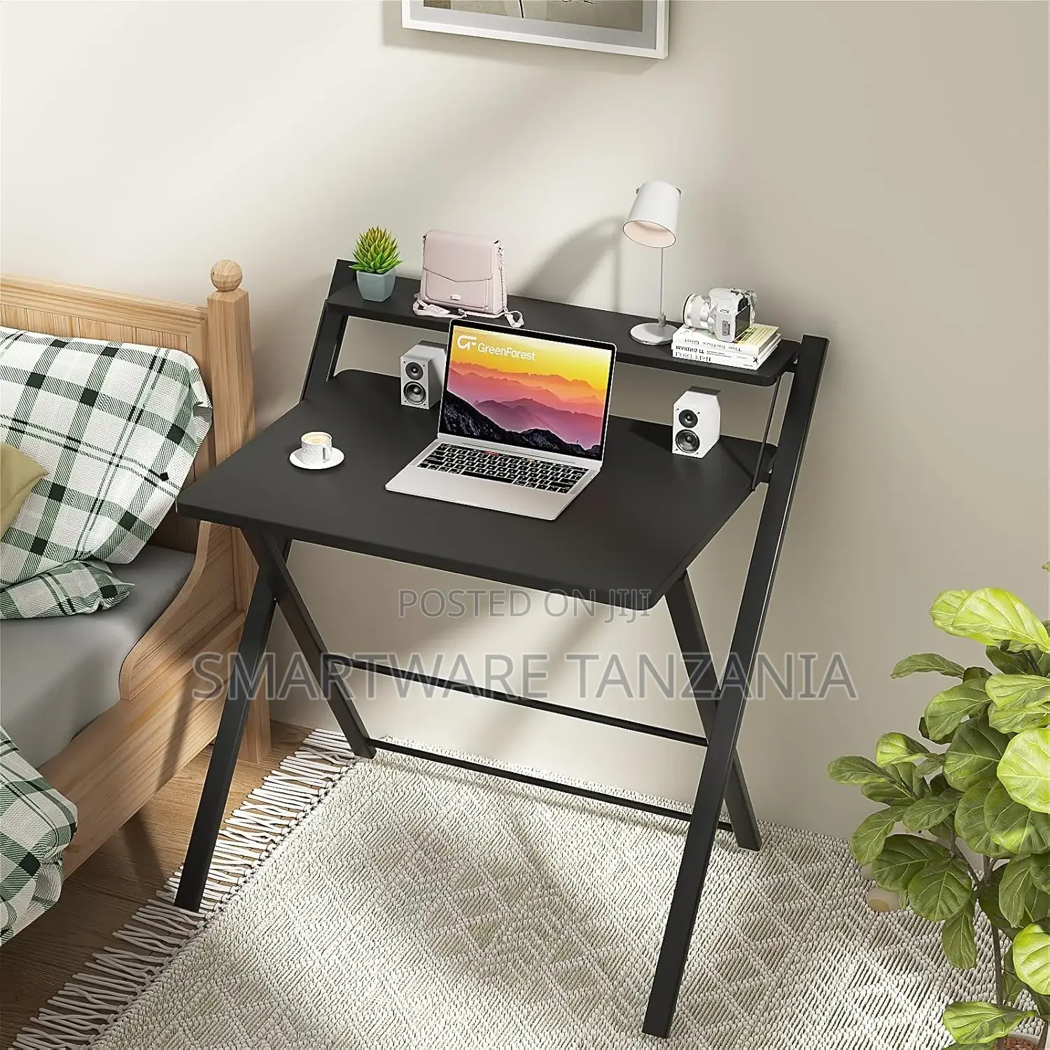 Computer Desk No-assembly, Small Desk For Small Space, Black