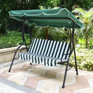 3 Seater Garden Swing Chair, Outdoor Hammock Bench Chair