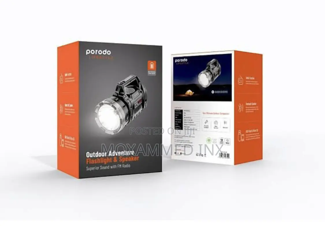 Porodo Pd-LSFLSP Outdoor Adventure Flashlight and Speake