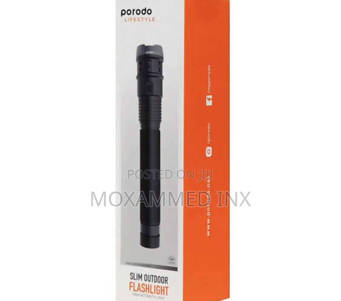 Porodo Pd-Ls18wfl Heavy Duty Slim Outdoor Flashlight High