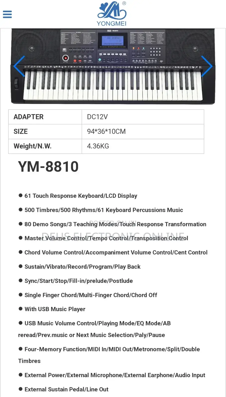 Ym-8810 Keyboard With Stand