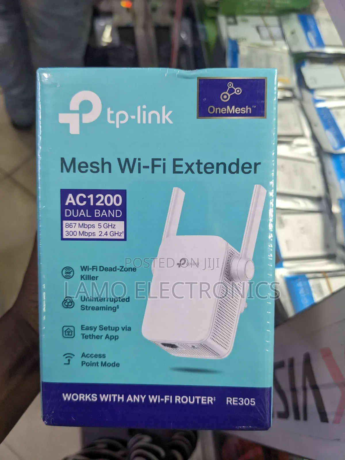 Tp-Link Ac1200 Dual Band Mesh Wi-Fi Extender Re305