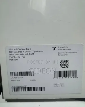 New Laptop Microsoft Surface Pro 9 16GB Intel Core I7 SSD 256GB