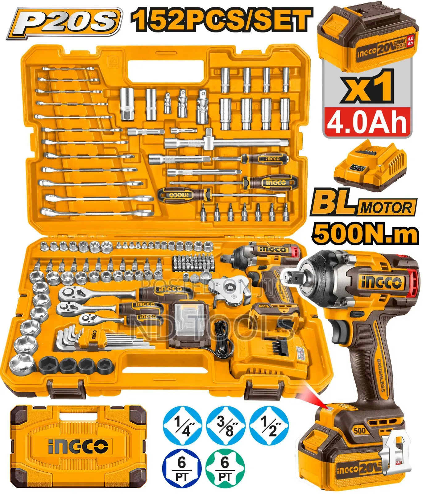 Cordless Impact Wrench Tools Set 152pcs
