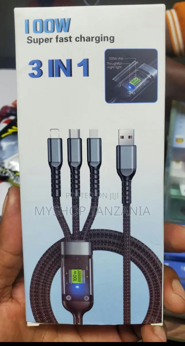 100w Super Fast Charging Usb Cables 3 in 1