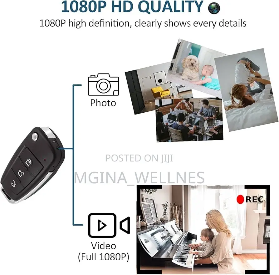 Mini Car Key Hidden Camera, 1080p Hd Portable Spy Camera