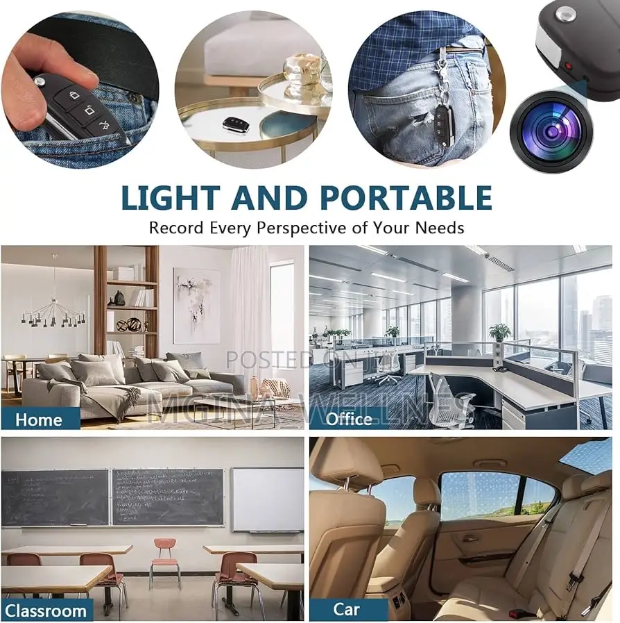 Mini Car Key Hidden Camera, 1080p Hd Portable Spy Camera