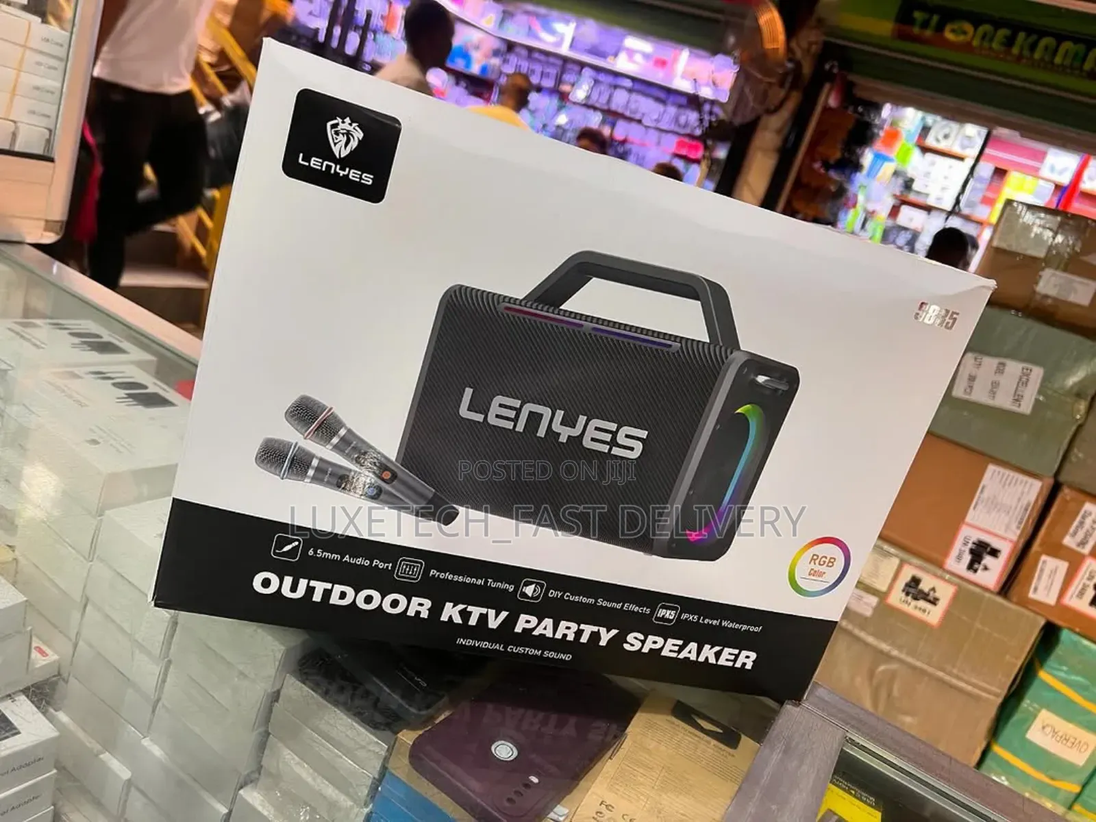 Lenyes S835 Outdoor KTV Party Speaker 2 Mics