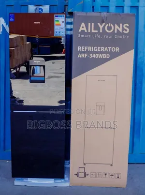 Ailyons Fridge Lita 322 Black Kioo Non Frost