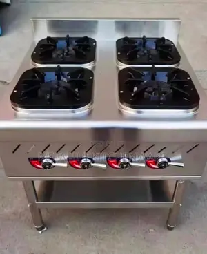 Photo - Commercial High Pressure Gas Stove 4 Burner