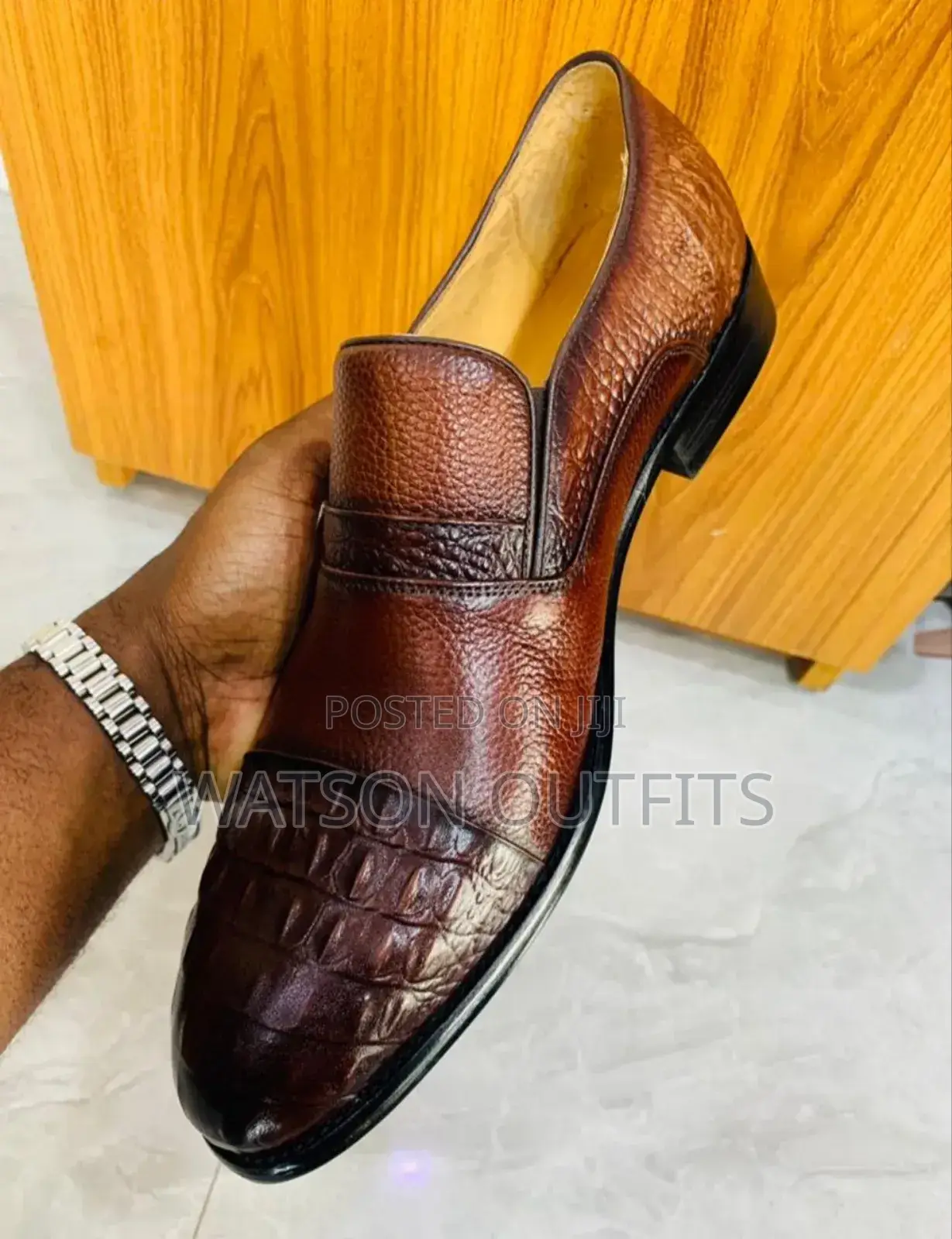 Viatu Classic Vya Ngozi Vya Kamba Visivyo