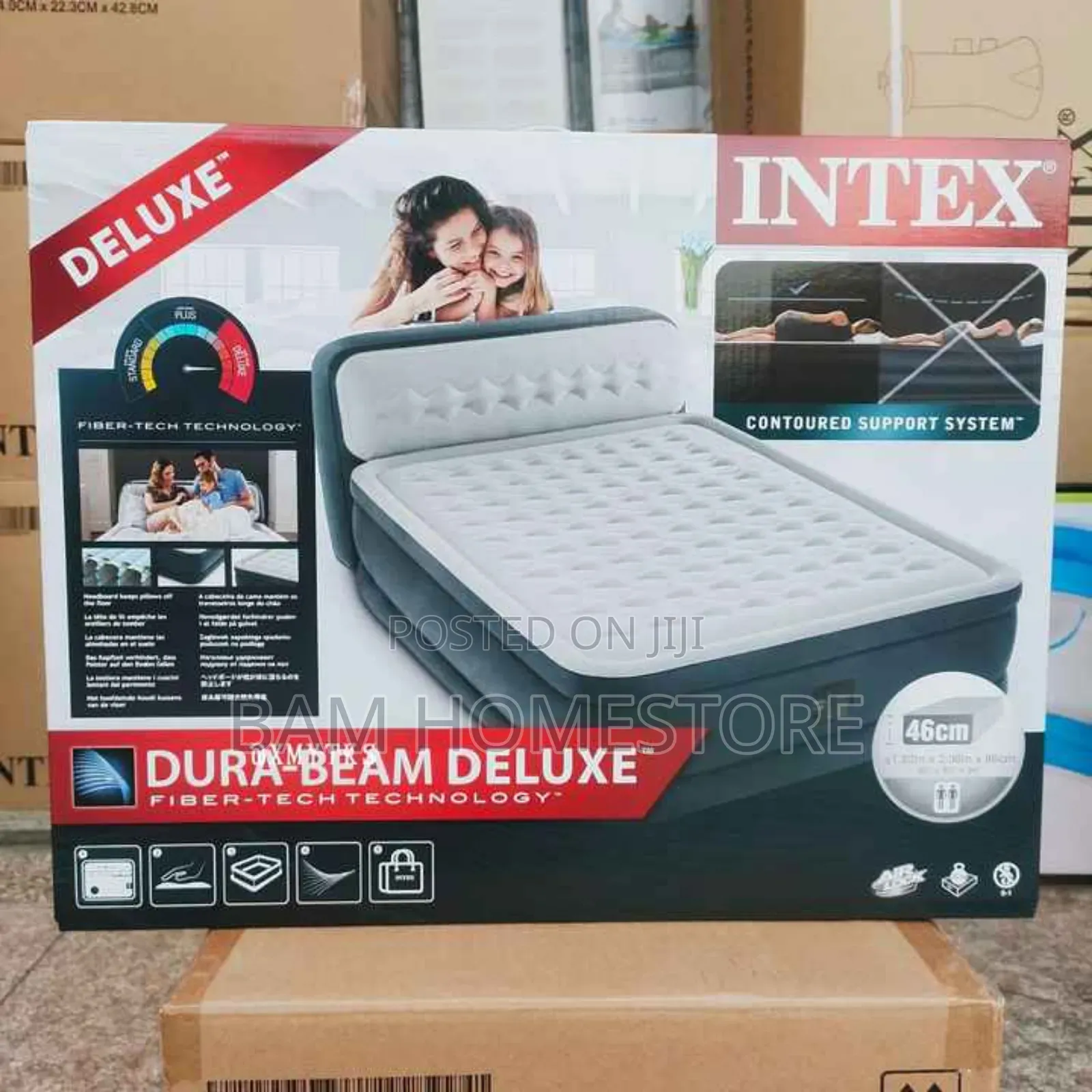 Airbed/ Air Mattress 5*6 With Raised Headboard
