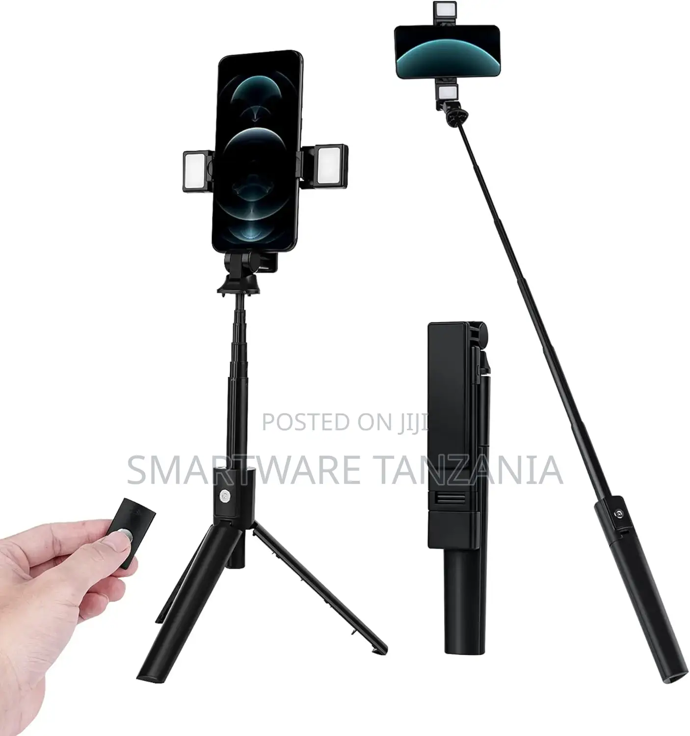 Selfie Stick Tripod Stand With Led Fill Lights 360° Rotation