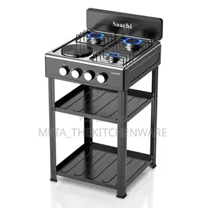 Saachi Cooker 3 Gas + 1 Electric Plate With Stand