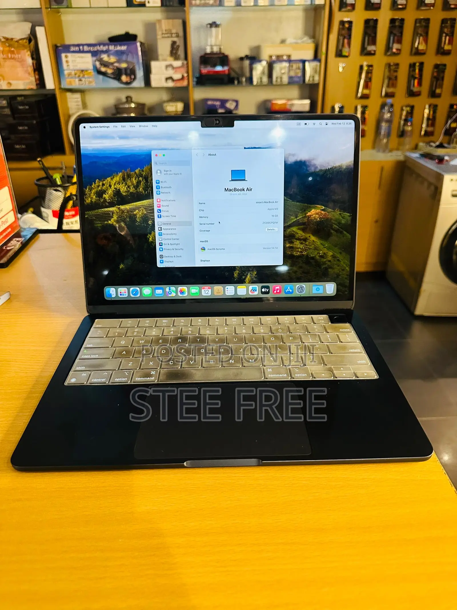 Laptop Apple MacBook Air 2024 M3 15-Inch 8GB Apple M3 SSD 256GB