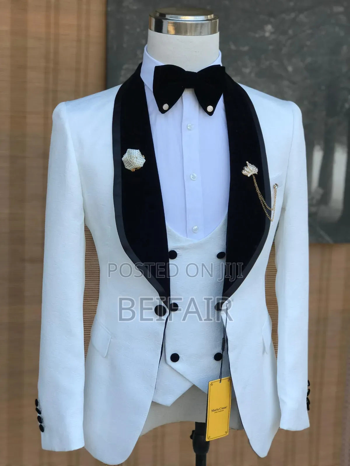 White Suit Black Collar