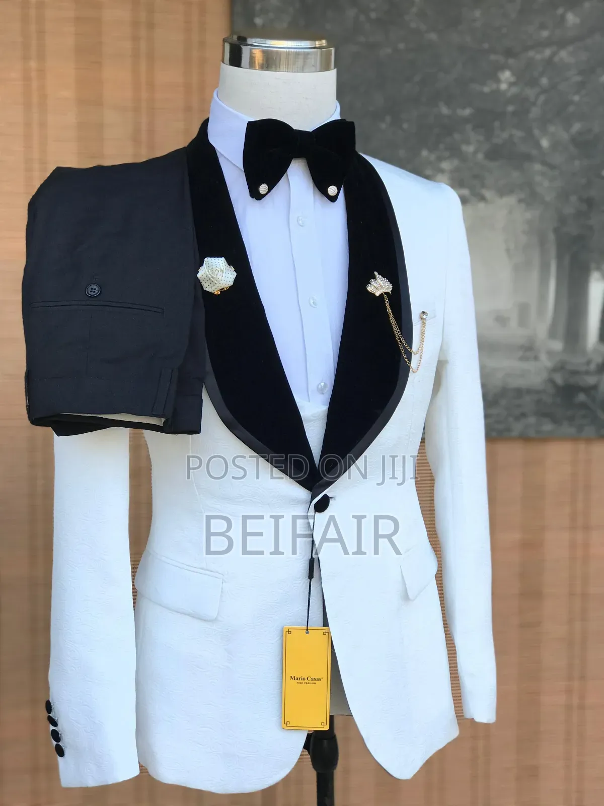 White Suit Black Collar